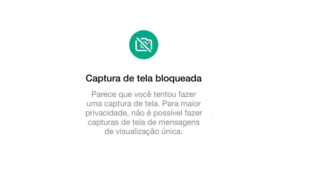 Visualização única WhatsApp: Veja como utilizar este recurso no aplicativo! 3 Print Screen da captura de rela bloqueada.