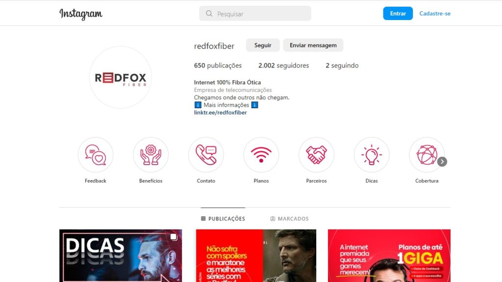 Redfox WhatsApp: Telefones, e-mail, 0800 e demais meios de contato! 3 Print Screen do Instagram Redfox.