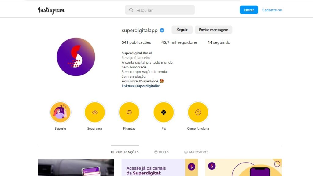 WhatsApp Superdigital: Telefones, SAC, 0800, Ouvidoria e muito mais! 2 Print Screen do Instagram da Superdigital.
