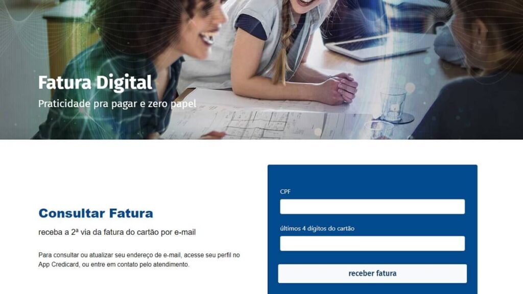 Credicard Fatura: Veja como emitir a 2ª via da sua conta! 2 Página de solicitação de faturas Credicard