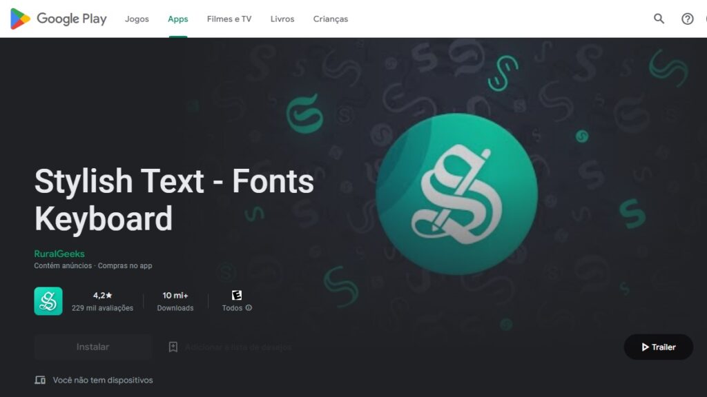 Como mudar a fonte do WhatsApp: Tutorial definitivo! 2 Print Screen do aplicativo Stylish Text na Google Play.
