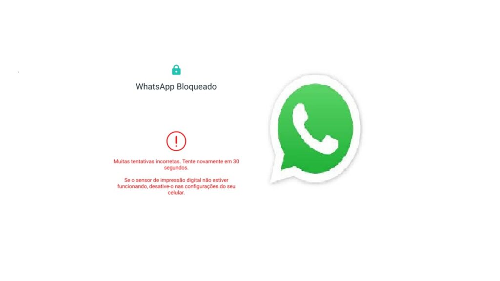 Como colocar digital no WhatsApp: É possível? Confira! 2 Print Screen da tela de muitas tentativas ao desbloquear om a digital.