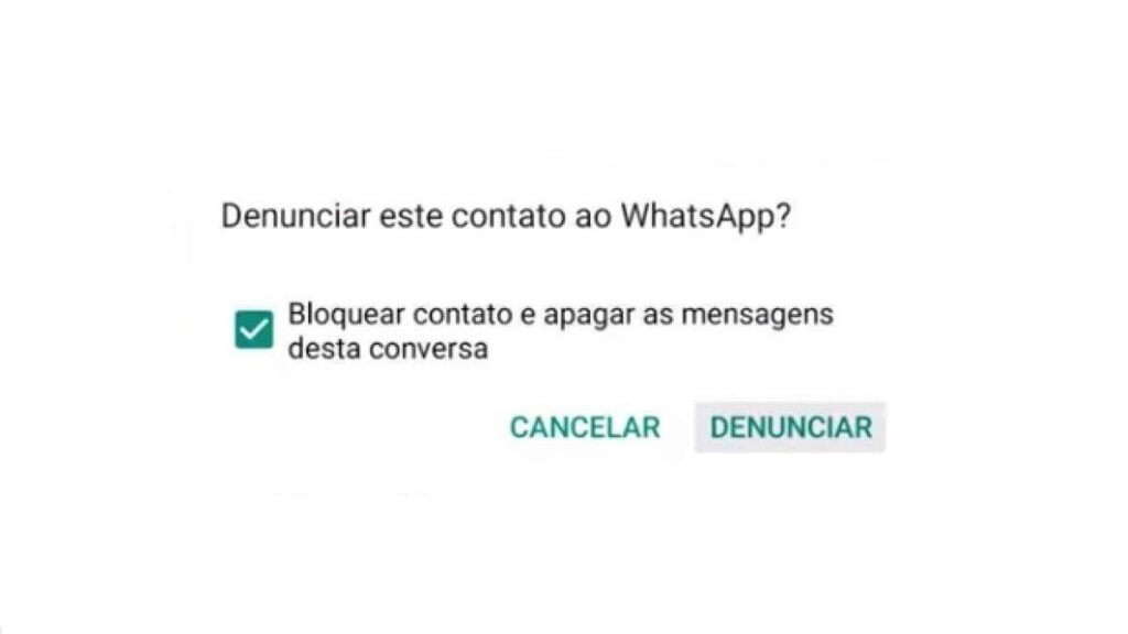 Como denunciar golpes pelo WhatsApp: Confira aqui como realizar uma denúncia! 2 Print Screen da opção de denunciar contato ao WhatsApp.
