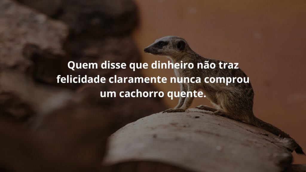 Frases para Status do WhatsApp: Confira 36 opções! 2 Quem disse que dinheiro não traz felicidade claramente nunca comprou um cachorro quente.