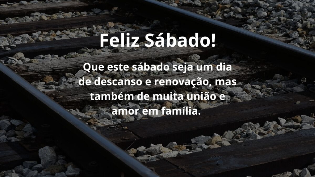 Mensagem de feliz sábado para WhatsApp: Confira algumas frases! 5 Que este sábado seja um dia de descanso e renovação, mas também de muita união e amor em família. Feliz sábado!
