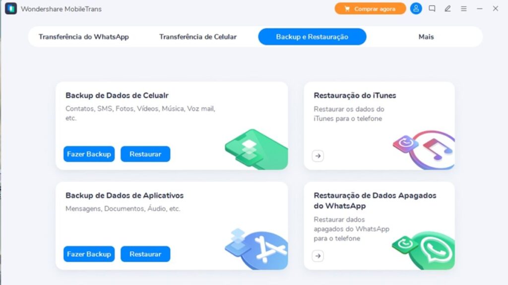 5 problemas comuns com o WhatsApp e como o MobileTrans pode te ajudar! 3 Print do Mobile Trans