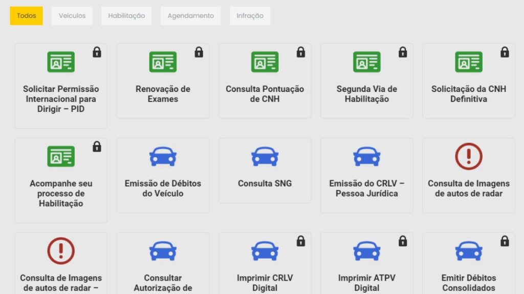 Print Screen do Detran-AC referente a informações sobre o Licenciamento.