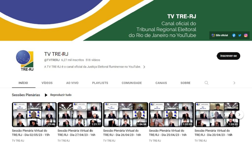 WhatsApp TRE RJ: Telefone, ouvidoria, redes sociais e muitos mais! 3 Print Screen do canal oficial do TRE-RJ no Youtube!