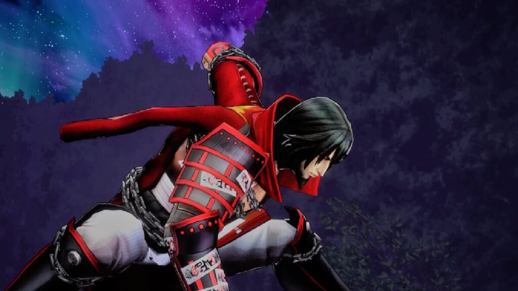 Imagem do jogo mostrando um personagem masculino em pose de ataque.