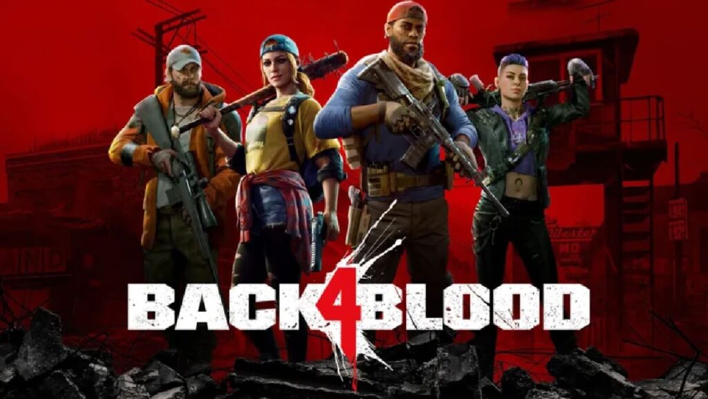 Quatro personagens em pose de foto do jog Back 4Blood.