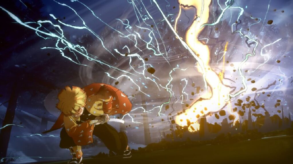 Imagem do jogo mostrando um de seus personagens principais, com sua cor principal em laranja.