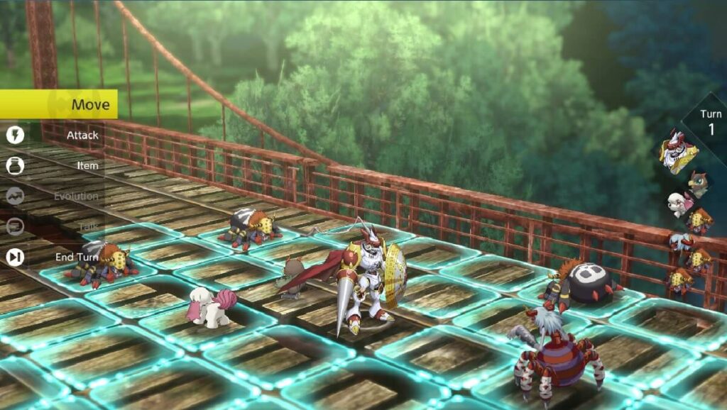 Imagem capturada de dentro do jogo mostrando vários personagens animados.