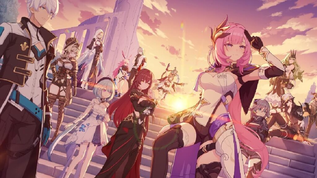 Imagem do jogo mostrando vários personagens em um ambiente agradável ao final de uma tarde.