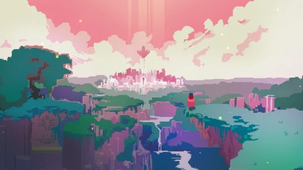 Imagem artistica do jogo Hyper Light Drifter.
