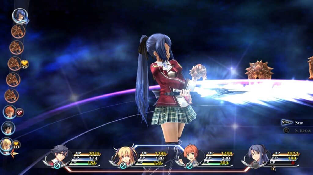 Imagem capturada de dentro do jogo mostrando uma personagem feminina e seus poderes.