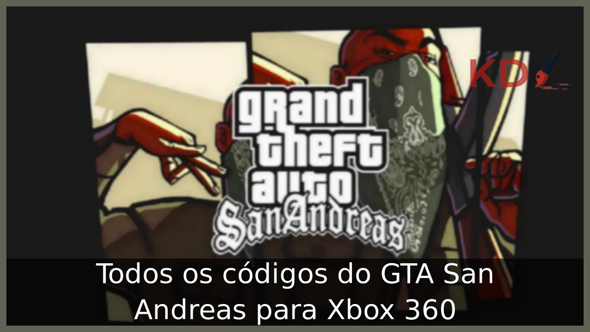 Banner do GTA San Andreas com um homem armado ao fundo.