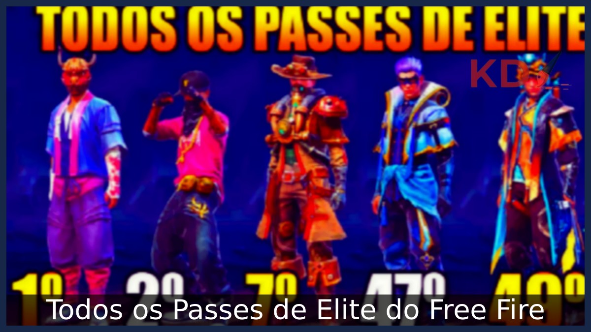 Algumas das skins dos passes de batalha do Free Fire.