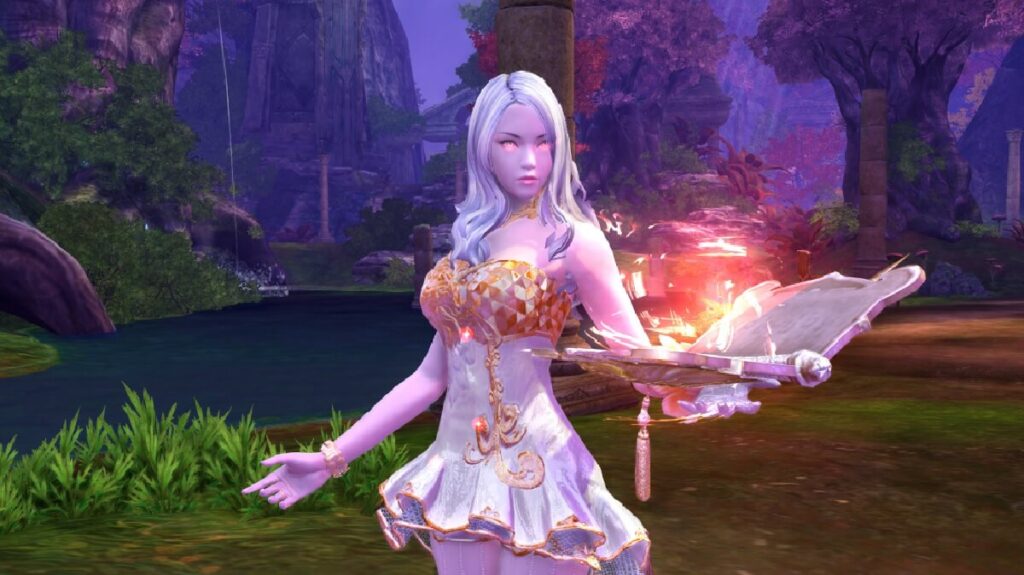 Imagem do jogo mostrando uma de suas personagens com a temática de fada.