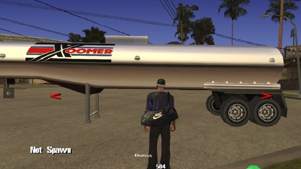 Imagem do GTA San Andreas com um spawn de uma carga de um caminhão.