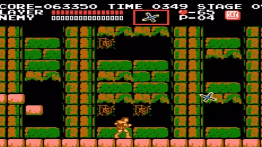 Imagem bem antiga do jogo mostrando um personagem passando por obstáculos.