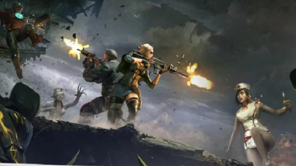 Imagem do jogo mostrando dois soldados atirando em seu oponentes.