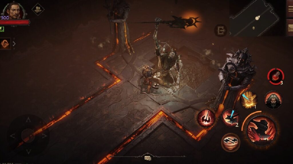 Imagem do jogo mostrando um jogador atacando o seu oponente mostruoso.