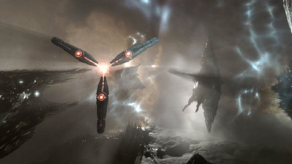 Imagem do jogo mostrando o espaço e naves.