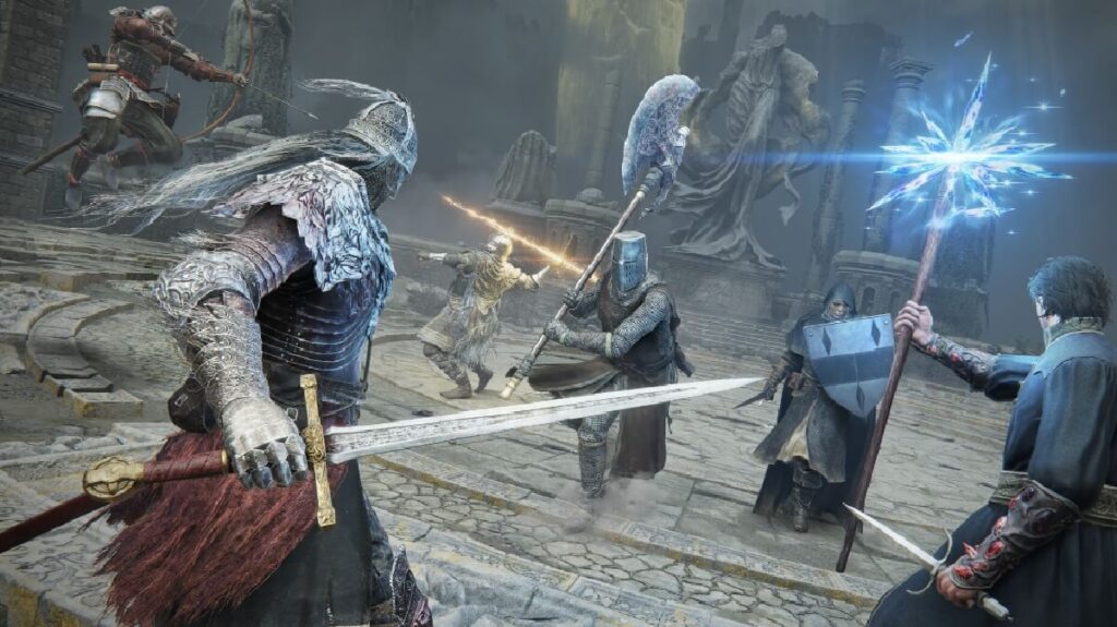 +33 Jogos para PC: Os melhores de 2023! 36 Imagem do jogo mostrando vários soldados em uma batalha épica.