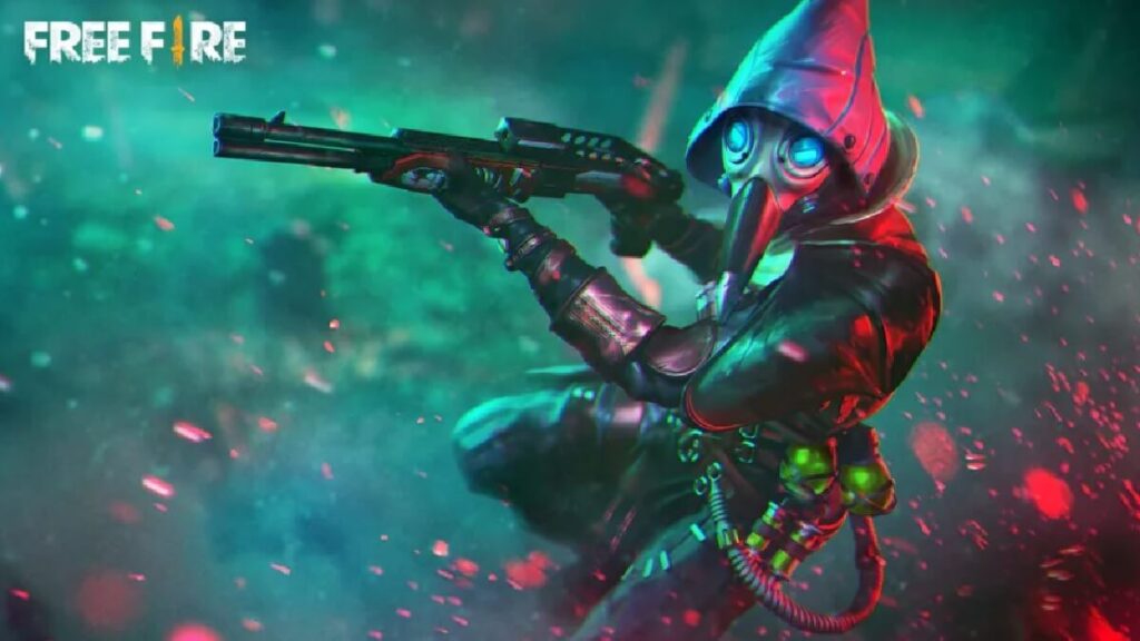 Banner no jogo mostrando um personagem segurando uma espingarda.