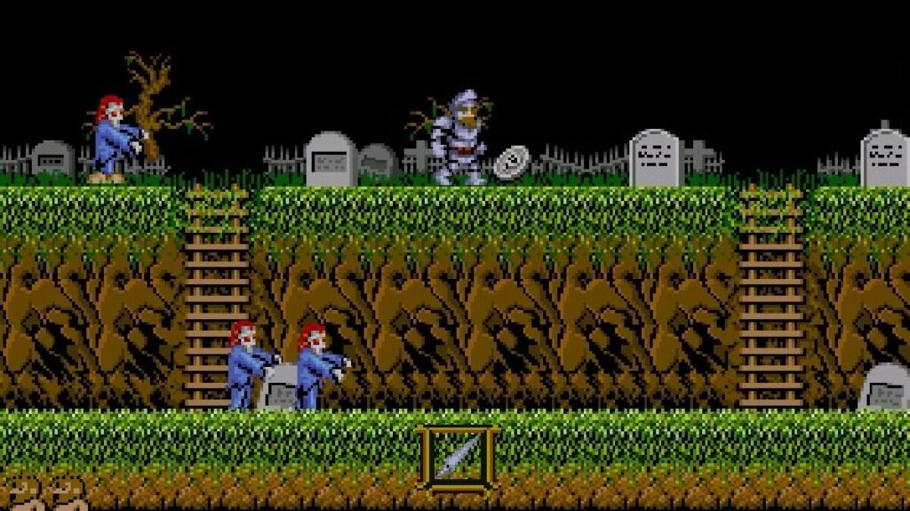 Imagem do jogo mostrando uma partida com um jogador escapando de zumbis.