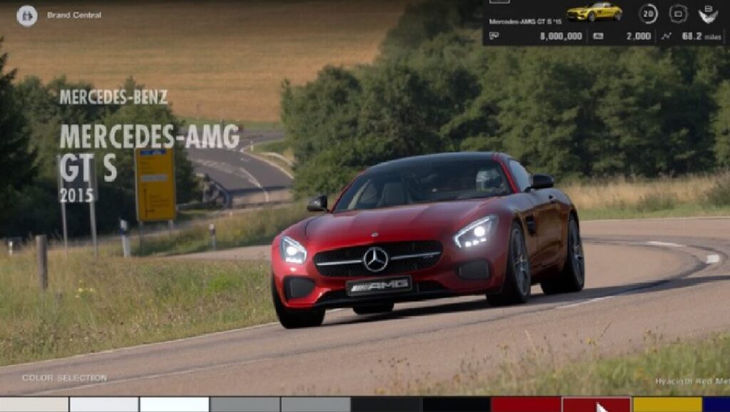 Imagem do jogo mostrando um carro vermelho em uma pista de corrida.