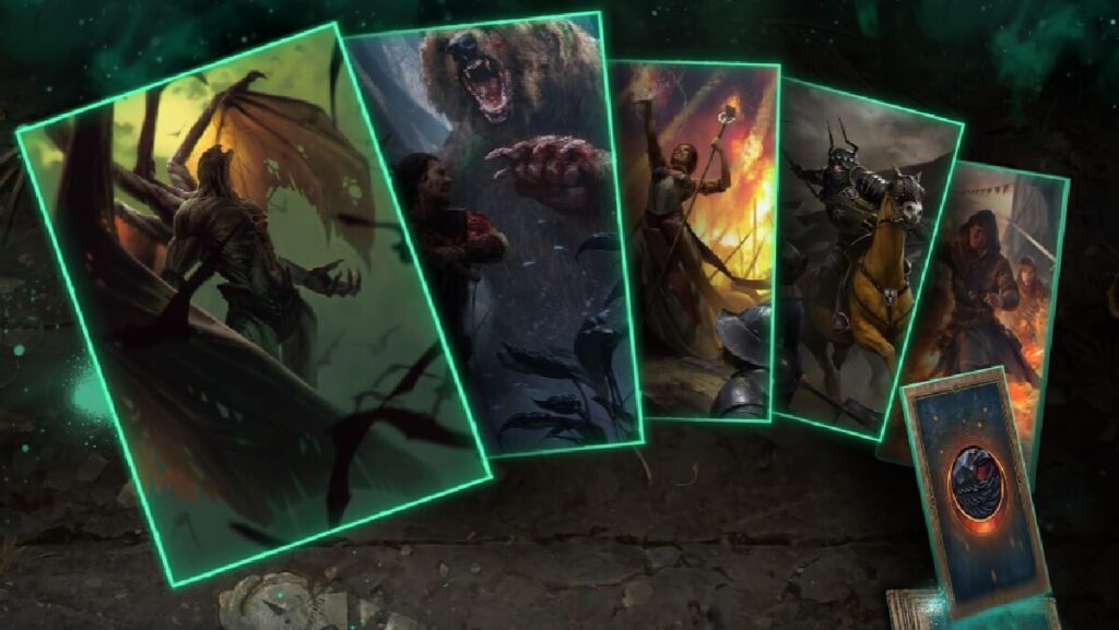 Imagem do jogo mostrando várias cartas de habilidade que o game permite que você utilize.