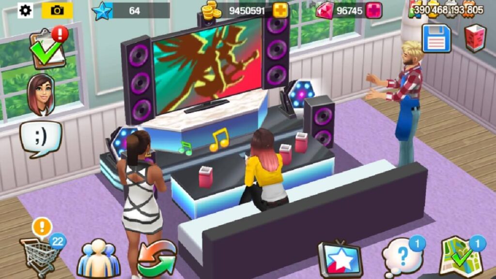 Os 8 melhores jogos realistas para PC em 2023! 8 Imagem de 3 pessoas escutando música pela TV.
