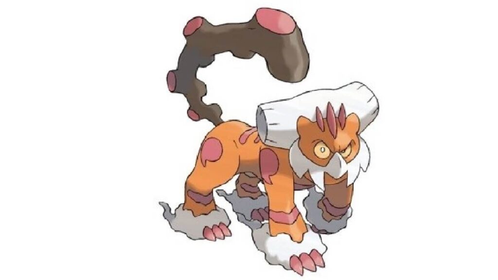 Pokémon do tipo terrestre em cores alaranjada.