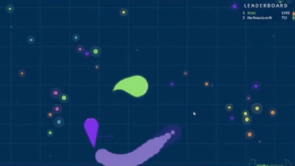 Imagem do jogo mostrando 3 elementos coloridos no espaço.