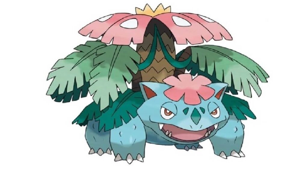 Pokémon d tipo planta bem colorido, mas sua cor principal é verde.
