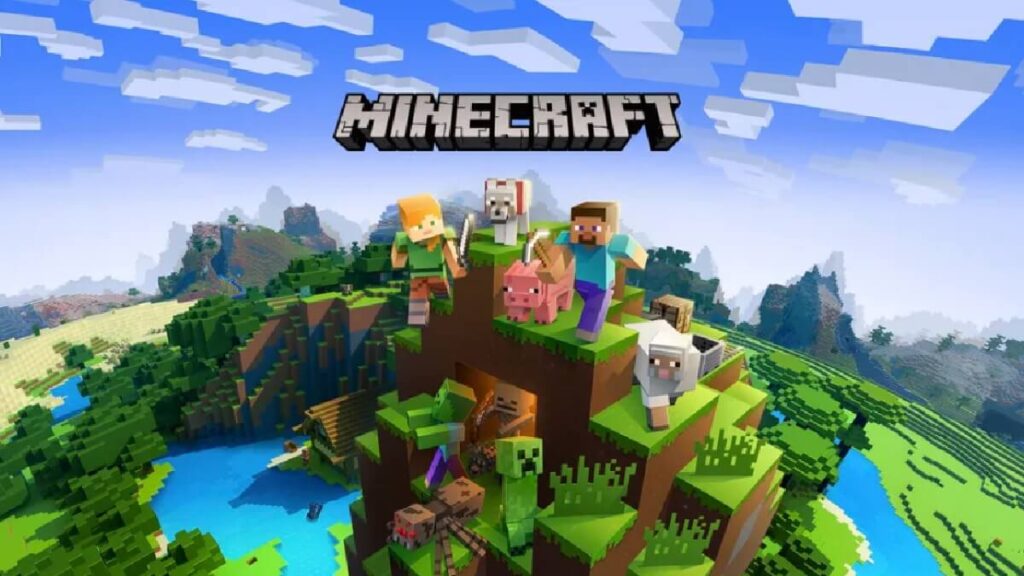 Banner do jogo mostrando o personagem principal do game e alguns mobs.