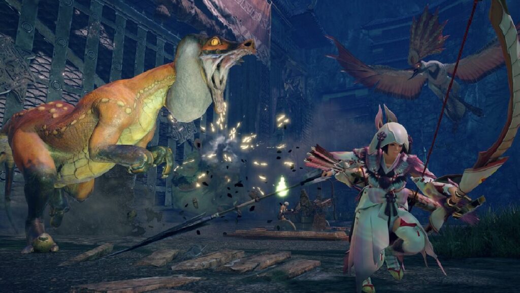 +33 Jogos para PC: Os melhores de 2023! 8 Imagem do jogo mostrando um personagem correndo com uma flecha de uma criatura tenebrosa.