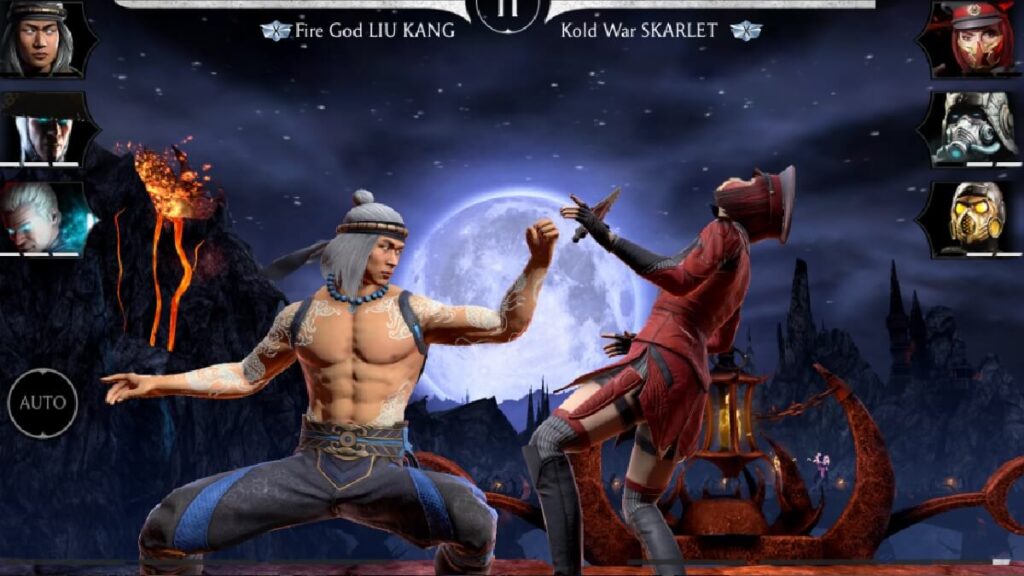 Imagem do jogo mostrando dois personagens lutando corpo a corpo.