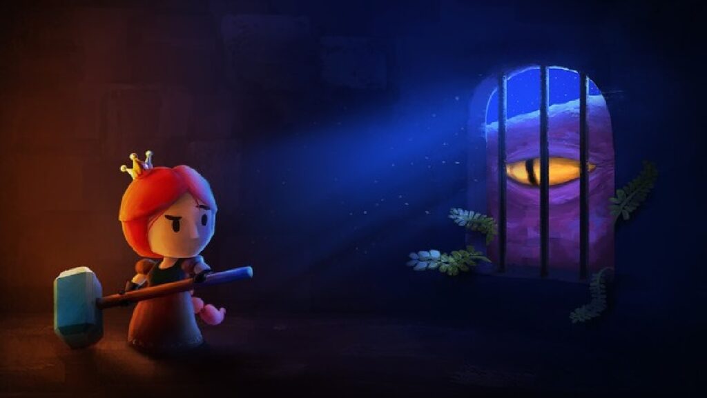 +20 Melhores jogos offline para Android: Lista atualizada (2023)! 23 Imagem de uma princesa em uma masmorra pronta para atacar um dragão que está em sua janela.