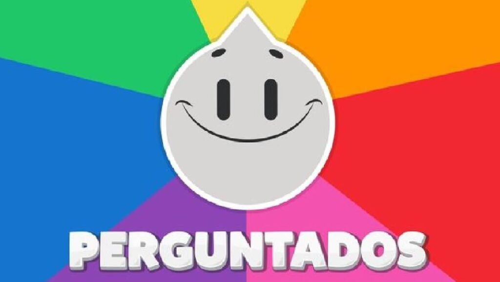 Banner do jogo mostrando um roso branco ao meio da tela e cores do arco-íris ao fundo.