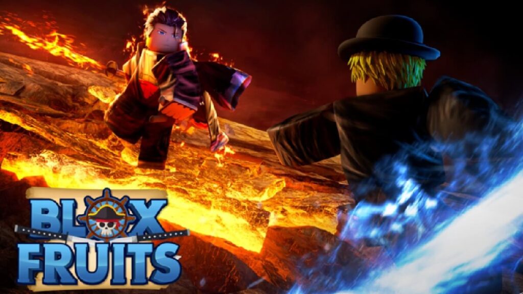 As 13 Frutas do Blox Fruits: As melhores de 2023! 2 Banner do jogo mostrando dois personagens preste a se atacarem.