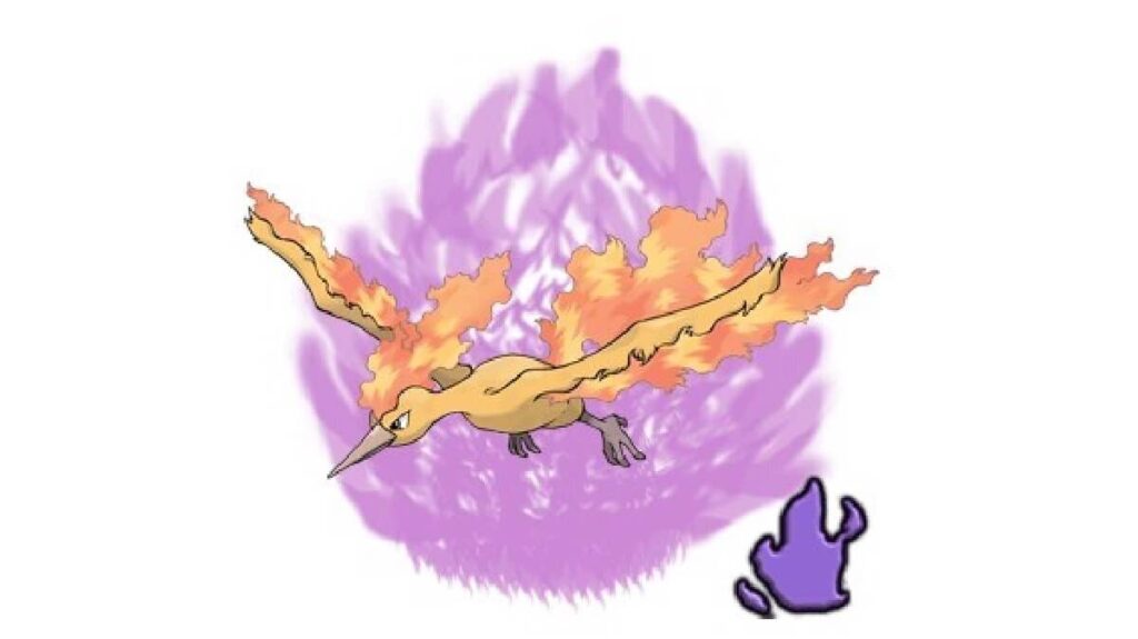 Pokémon do tipo voador na cor laranja.