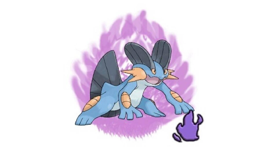 Pokémon do tipo água na cor azul e laranja.