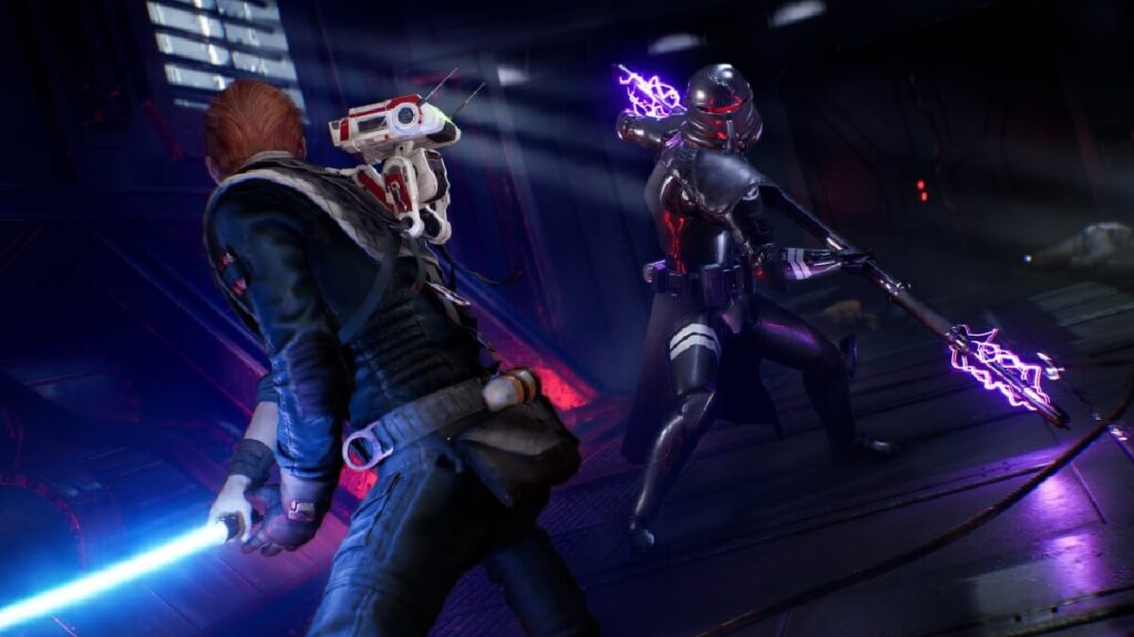 Imagem do jogo mostrando dois personagens lutando com 