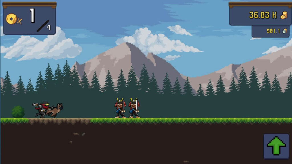 Imagem do jogo mostrando um ninja indo em direção ao inimigo para atacar.