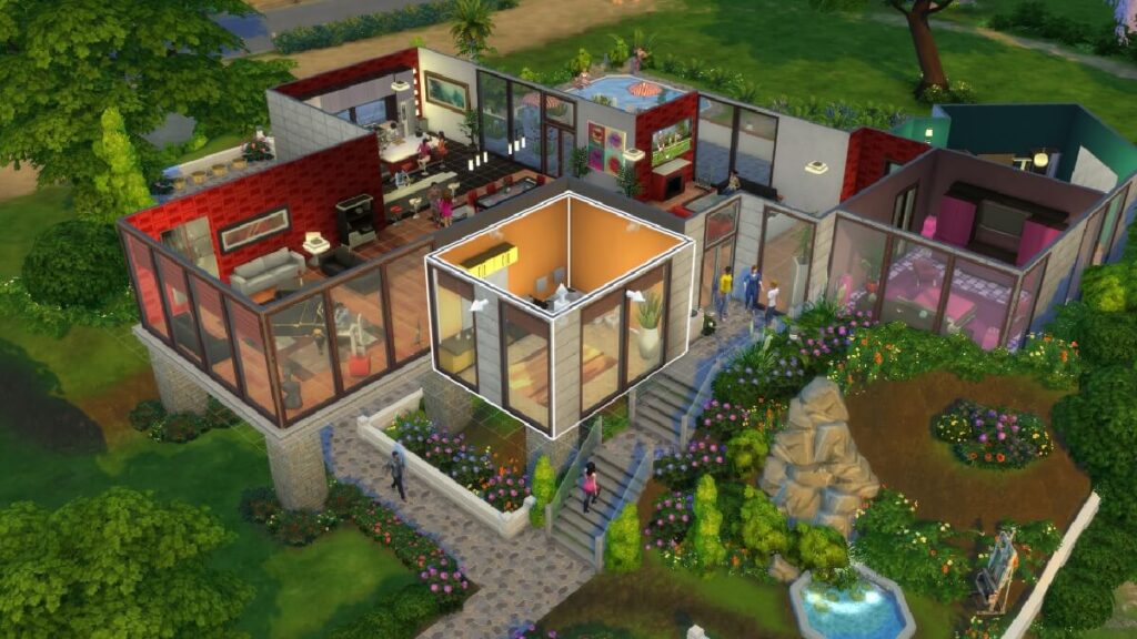 Os 8 melhores jogos realistas para PC em 2023! 1 Imagem do jogo mostrando uma casa por dentro toda enfeitada sem o telhado.