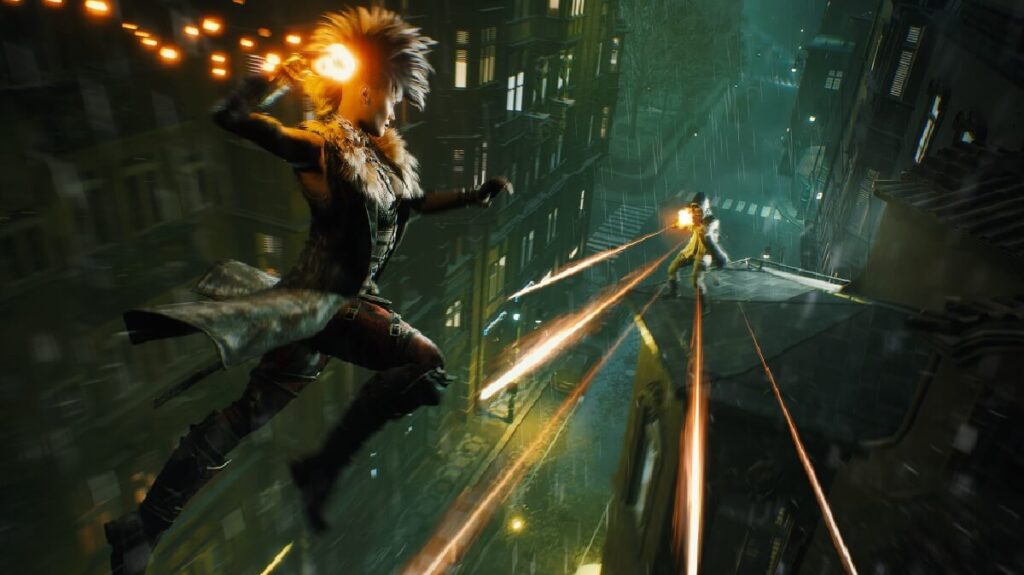 +33 Jogos para PC: Os melhores de 2023! 21 Imagem do jogo mostrando dois personagens fortes lutando com poderes.