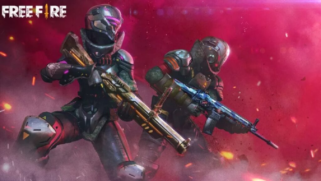 Banner de um passe de elite com dois personagens com roupas de esquadrão e totalmente armados.