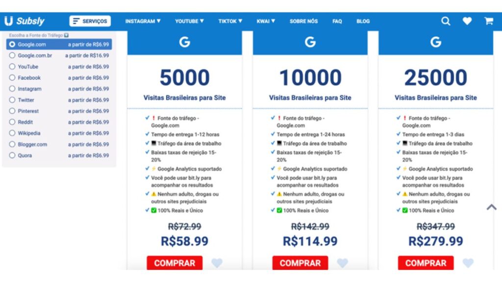 comprar trafego para site